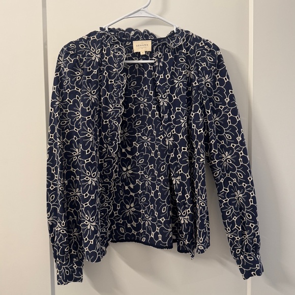Sezane Navy Mathilda Shirt - Picture 5 of 8
